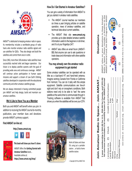 Join Amateur Radio in Space… Join AMSAT… Donations
