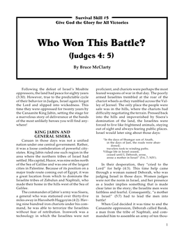 Who Won This Battle? (Judges 4: 5)