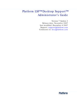 Platform LSF Desktop Support Administrator's Guide