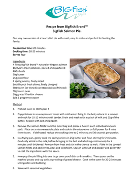Recipe from Bigfish Brand™ Bigfish Salmon Pie