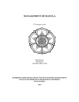 Management of Ranula