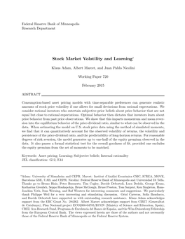 Stock Market Volatility and Learning∗