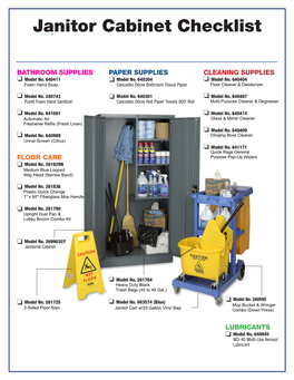 Janitor Cabinet Checklist Keep Your Cleaning & Maintenance Supplies Stocked with Help from Global