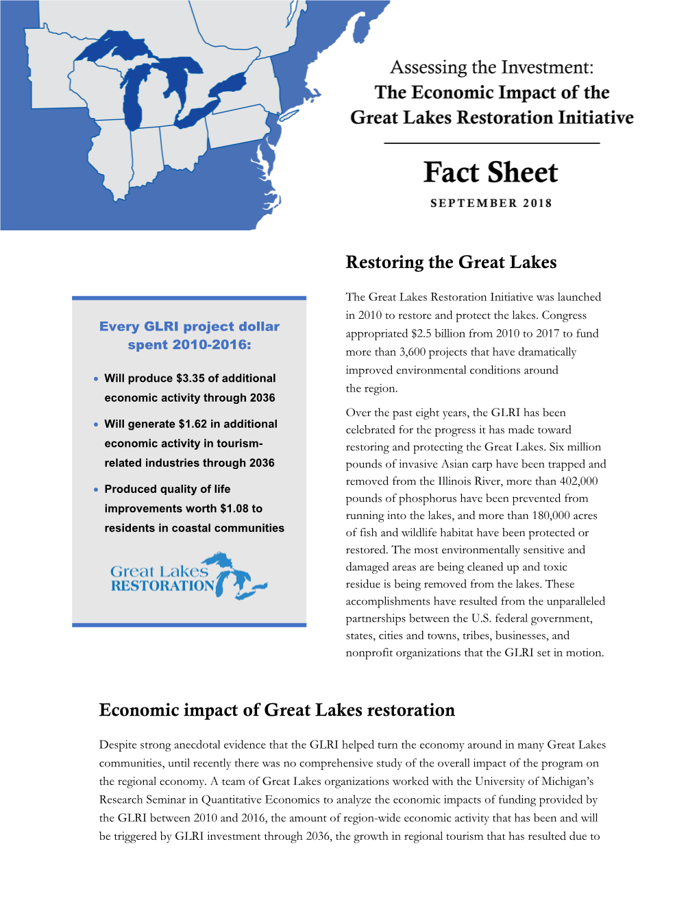 Restoring the Great Lakes Economic Impact