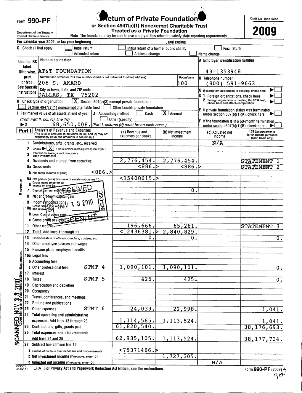 I -Eturn of Private Foundation Form 990-PF