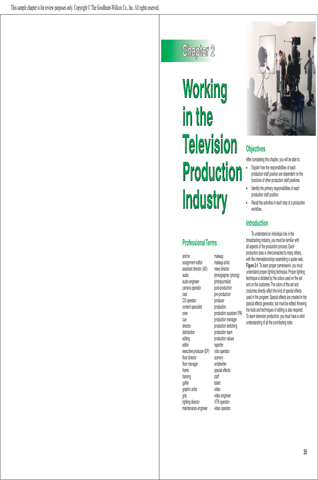 Chapter 2 Working in the Television Production Industry 37