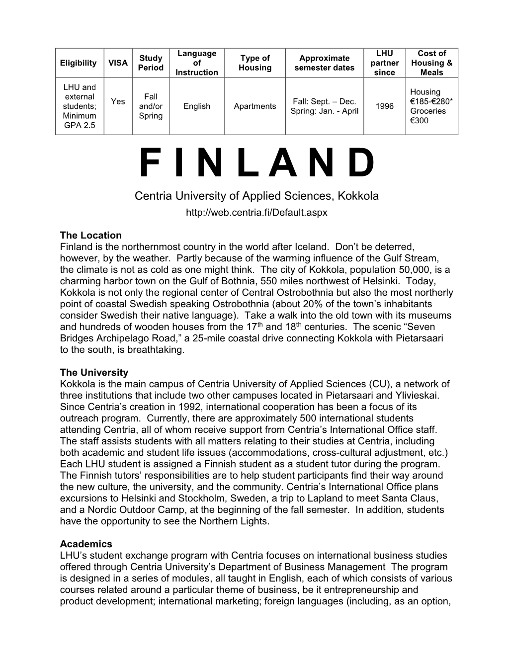 Central Ostrobothnia Polytechnic, Kokkola, Finland