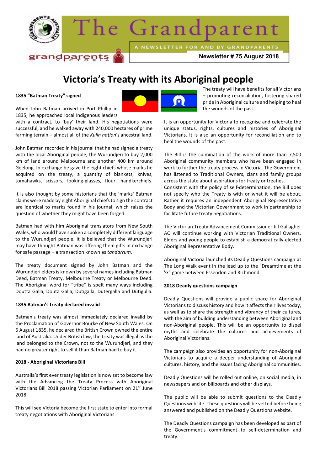 Victoria's Treaty with Its Aboriginal People