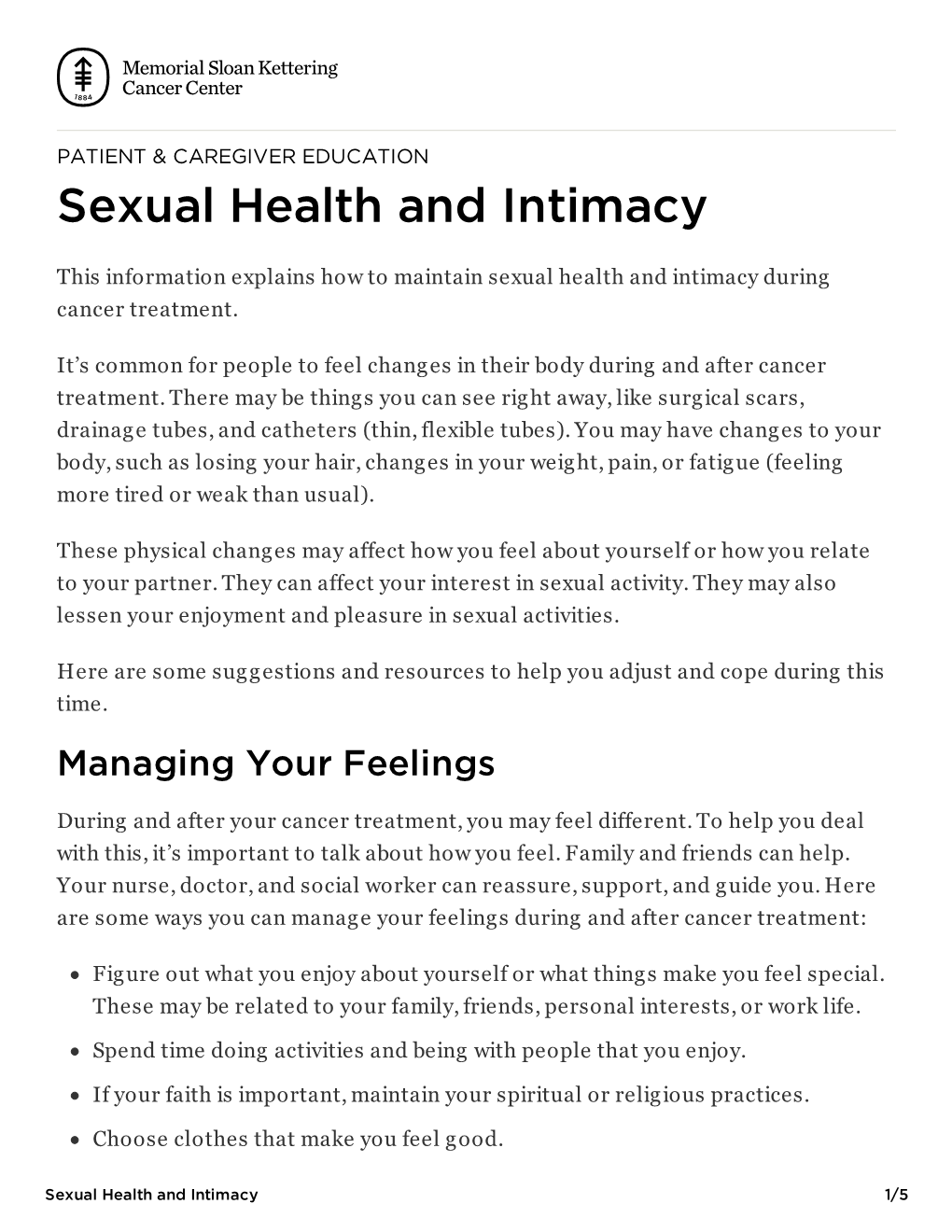 Sexual Health and Intimacy