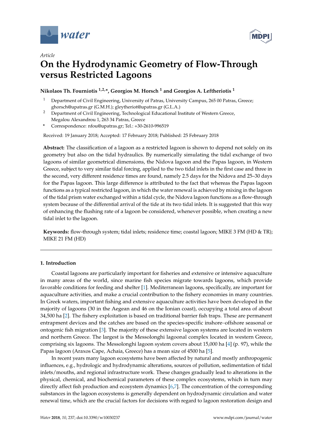 On the Hydrodynamic Geometry of Flow-Through Versus Restricted Lagoons
