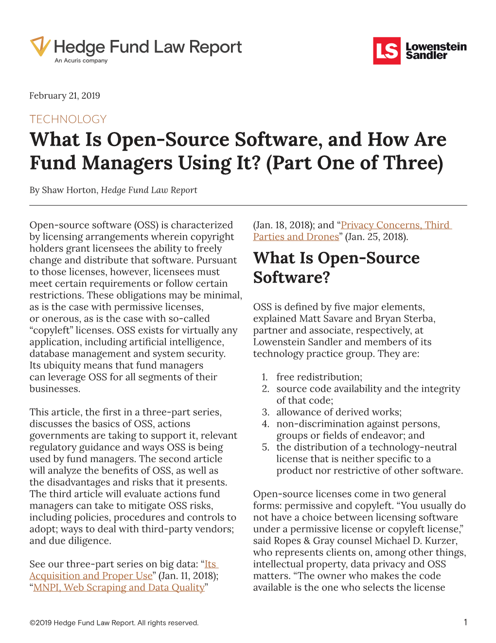 What Is Open-Source Software, and How Are Fund Managers Using It? (Part One of Three)