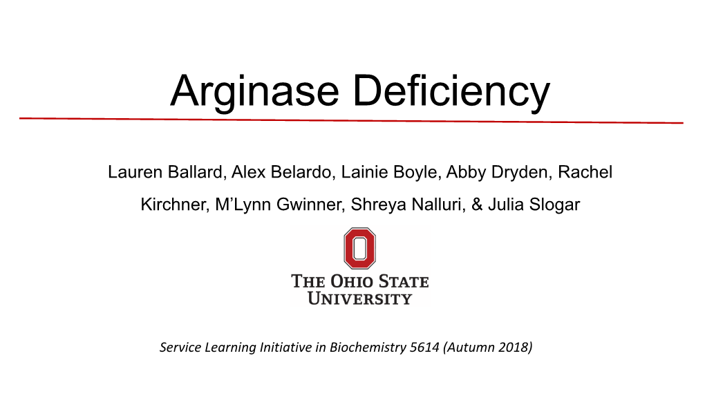 Arginase Deficiency