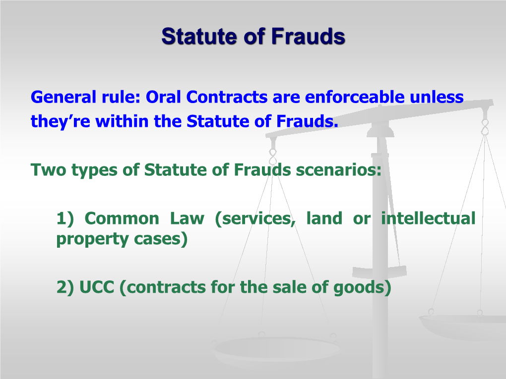 Statute of Frauds