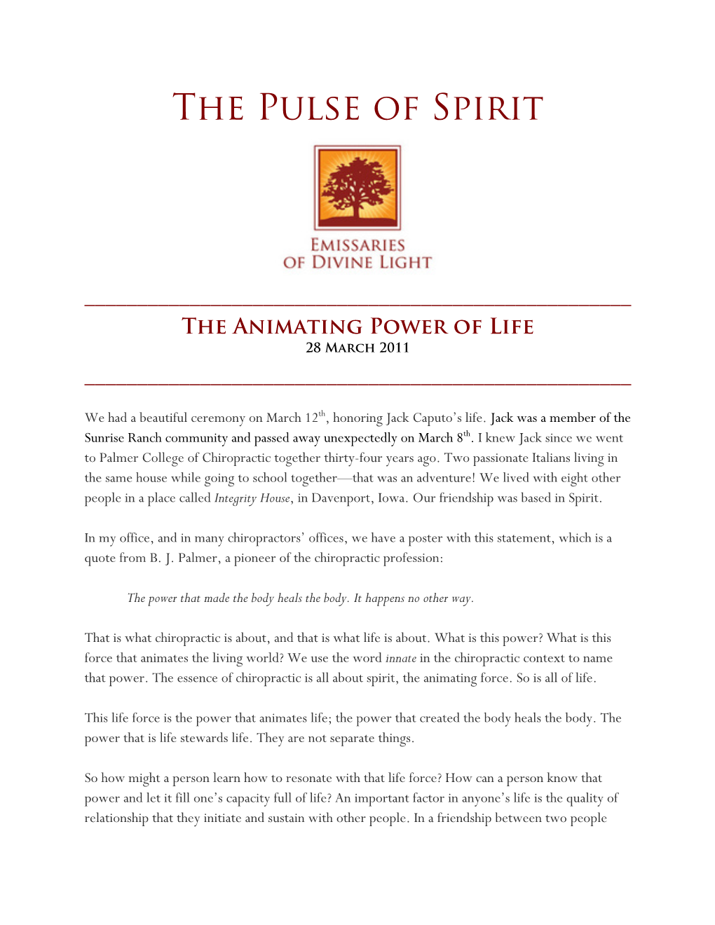 The Pulse of Spirit