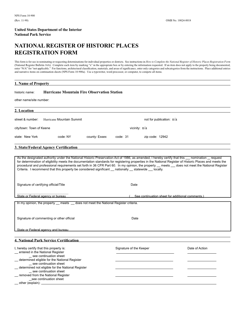 National Register of Historic Places Registration Form