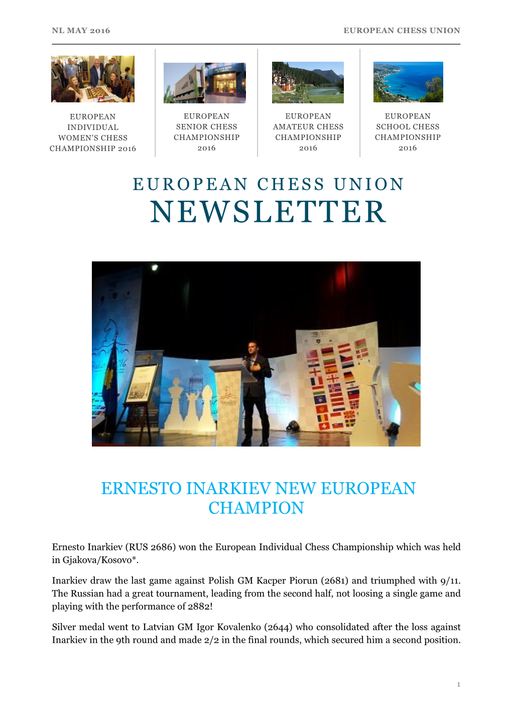 ECU NEWSLETTER May 2016