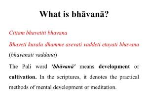 What Is Bhāvanā?