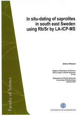 In Situ-Dating of Saprolites in South East Sweden Using Rb/Sr by LA