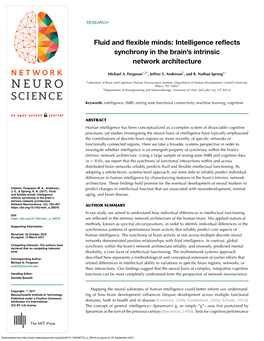 Fluid and Flexible Minds: Intelligence Reflects Synchrony in the Brain's Intrinsic Network Architecture
