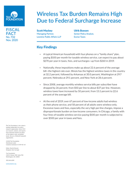 Wireless Tax Burden Remains High Due to Federal Surcharge Increase