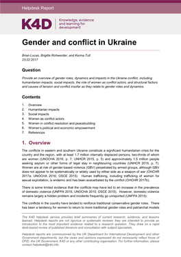 Gender and Conflict in Ukraine