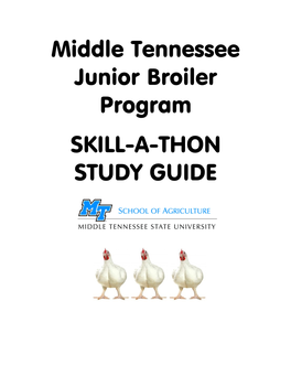 Middle Tennessee Junior Broiler Program SKILL-A-THON STUDY GUIDE SKILL-A-THON TOPICS