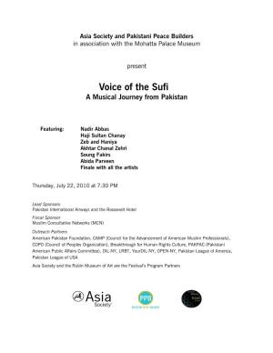 Voice of the Sufi a Musical Journey from Pakistan