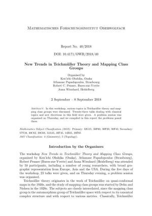 New Trends in Teichmüller Theory and Mapping Class Groups
