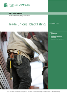 Trade Unions: Blacklisting