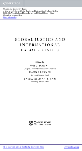 Global Justice and International Labour Rights Edited by Yossi Dahan, Hanna Lerner and Faina Milman - Sivan Copyright Information More Information