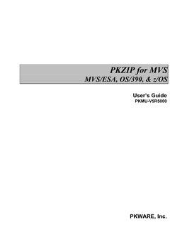 PKZIP MVS User's Guide