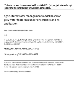 Agricultural Water Management Model Based on Grey Water Footprints Under Uncertainty and Its Application