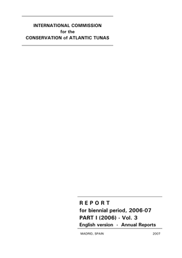 REPORT for Biennial Period, 2006-07 PART I