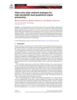 Fiber Echo State Network Analogue for High-Bandwidth Dual-Quadrature Signal Processing