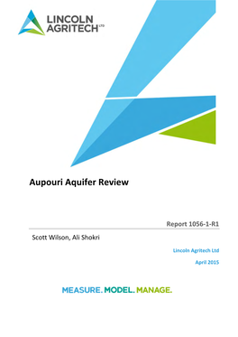 Aupouri Aquifer Groundwater Model Final