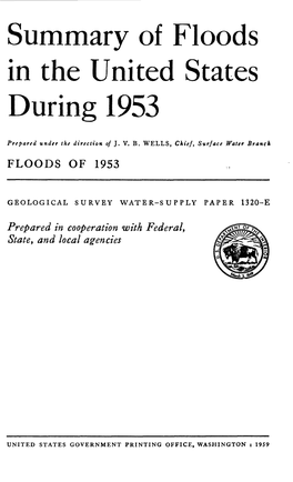 Summary of Floods in the United States During 1953
