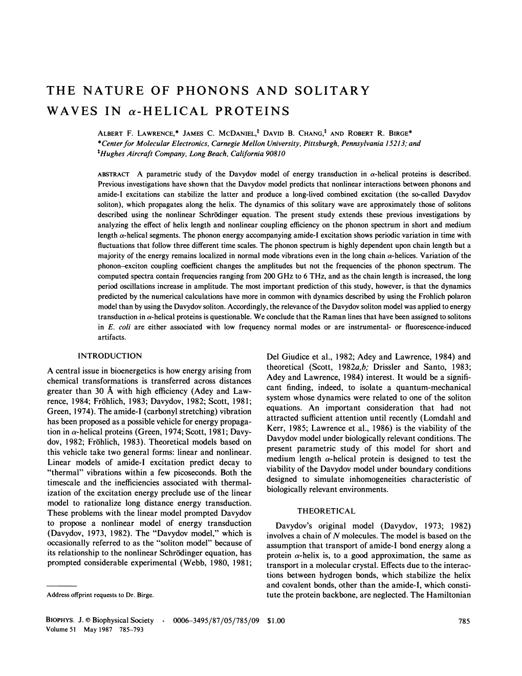 THE NATURE of PHONONS and SOLITARY WAVES in A-HELICAL PROTEINS