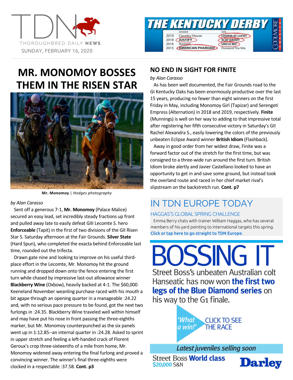 Mr. Monomoy Bosses Them in the Risen Star