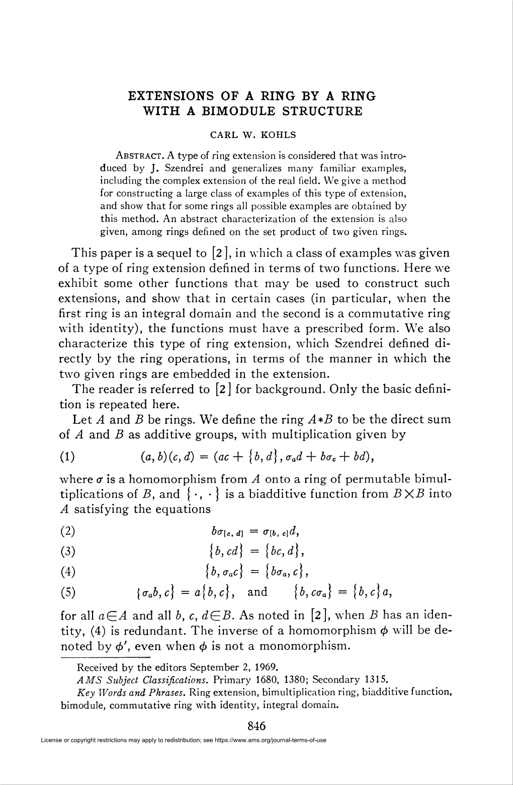 Extensions of a Ring by a Ring with a Bimodule Structure