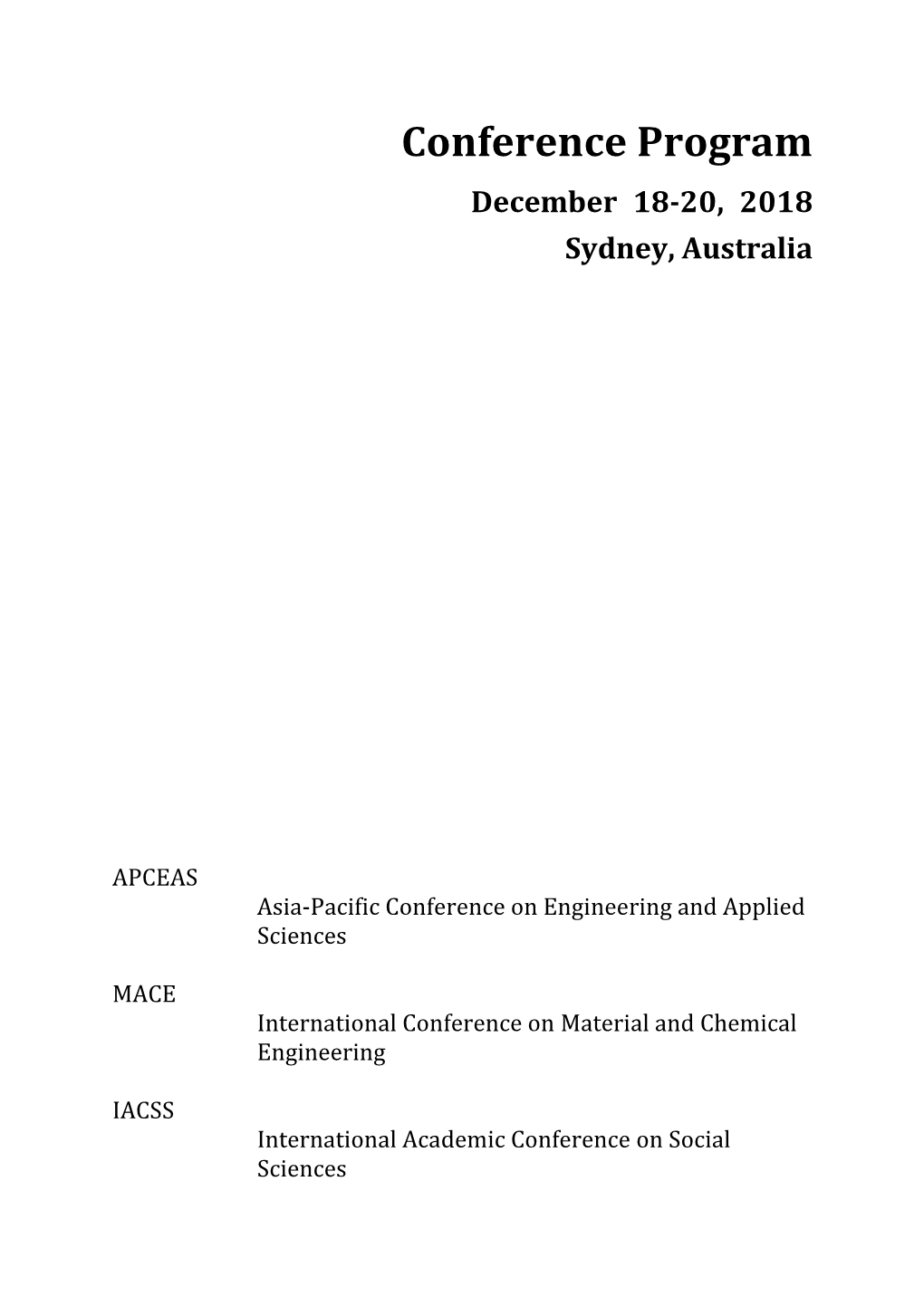 Conference Program