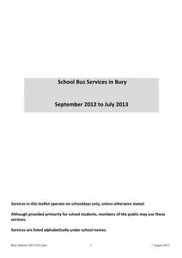 Bury Schools 2012-2013.Doc 1 7 August 2012