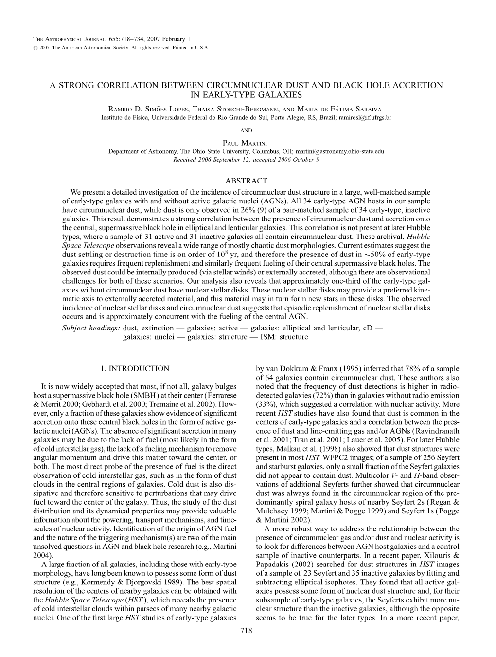 A STRONG CORRELATION BETWEEN CIRCUMNUCLEAR DUST and BLACK HOLE ACCRETION in EARLY-TYPE GALAXIES Ramiro D