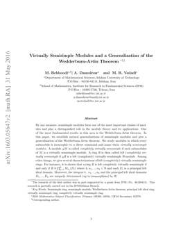 Virtually Semisimple Modules and a Generalization of the Wedderburn