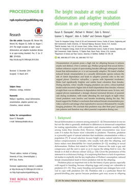 The Bright Incubate at Night: Sexual Dichromatism and Adaptive