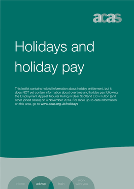 ACA – Guide to Holidays and Holiday Pay 2015