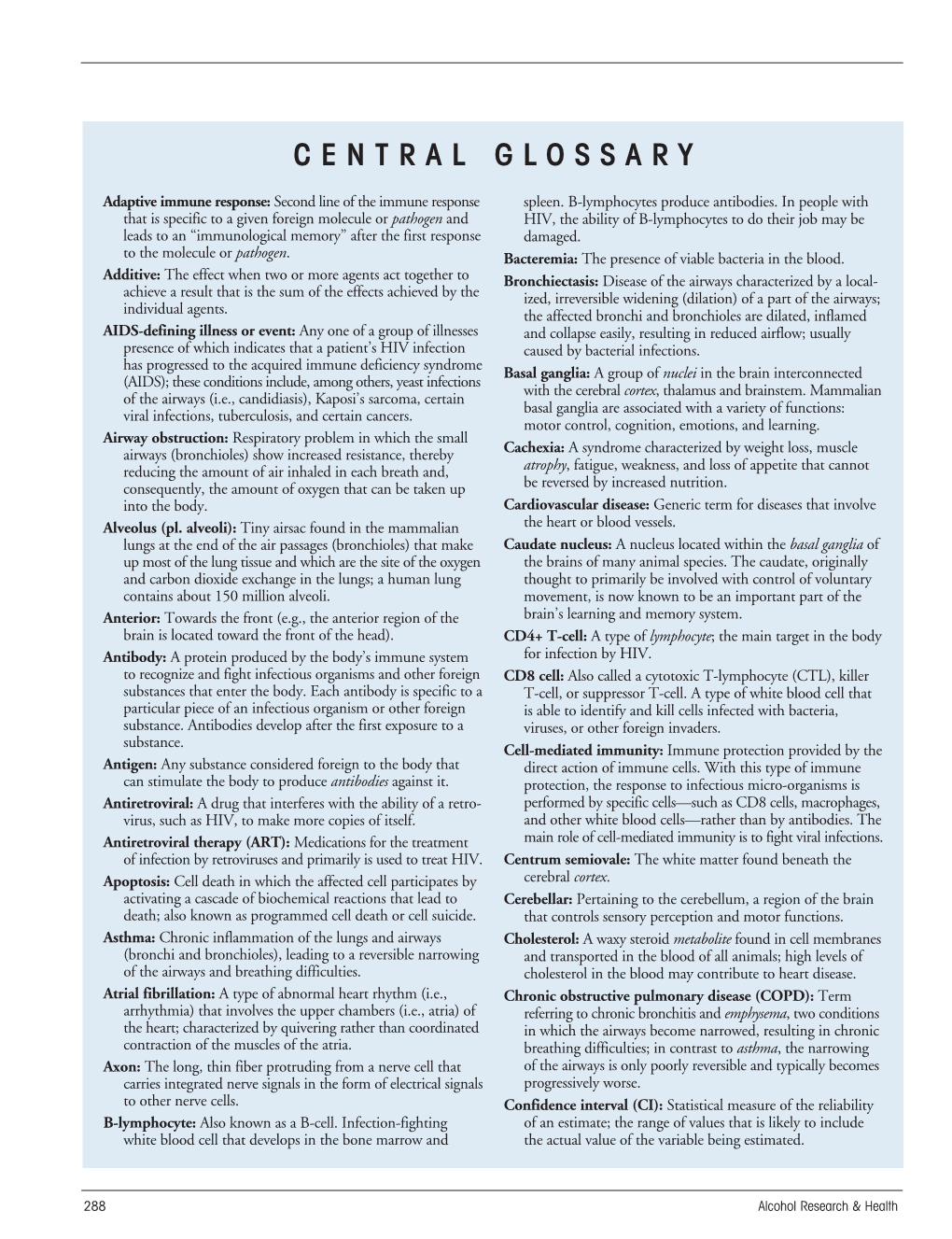 Central Glossary