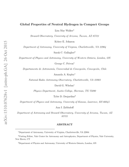 Global Properties of Neutral Hydrogen in Compact Groups