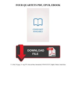PDF Download Four Quartets Kindle