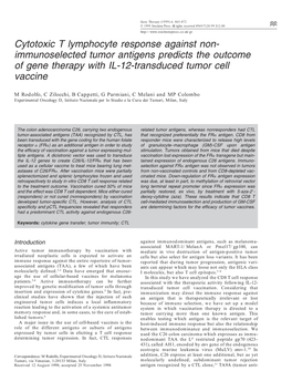 Immunoselected Tumor Antigens Predicts the Outcome of Gene Therapy with IL-12-Transduced Tumor Cell Vaccine