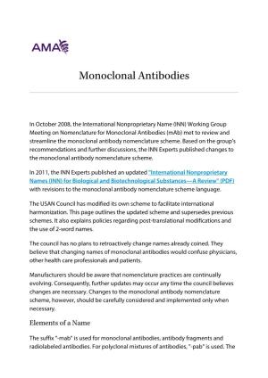 USAN Naming Guidelines for Monoclonal Antibodies |